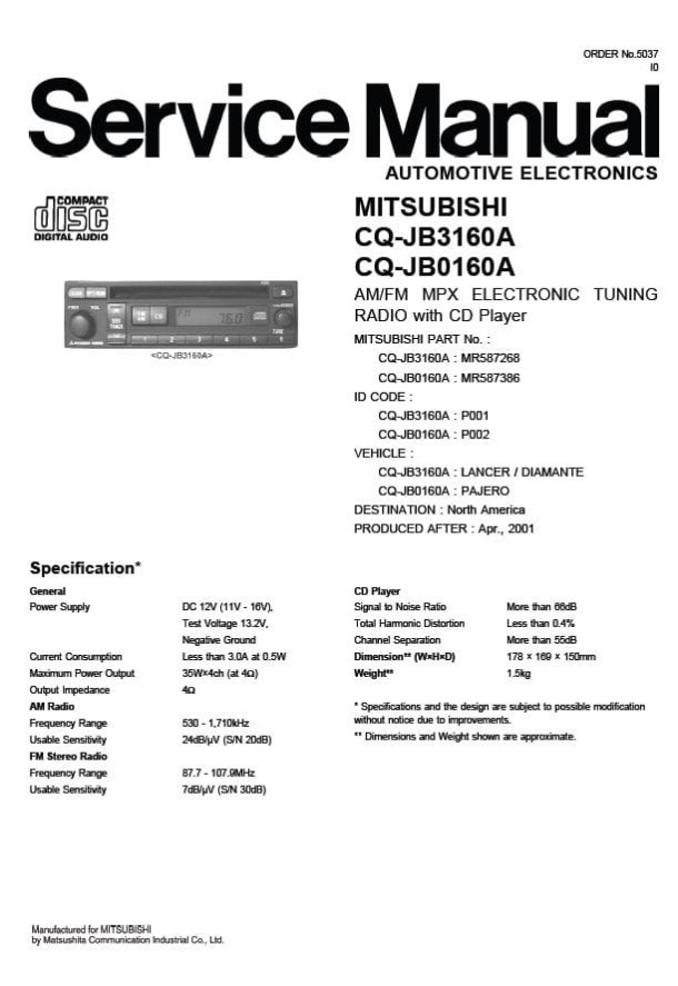 CQ-JB3160A, CQ-JB0160A_Mitsubishi